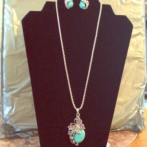 Silver and Turquoise Butterfly Set